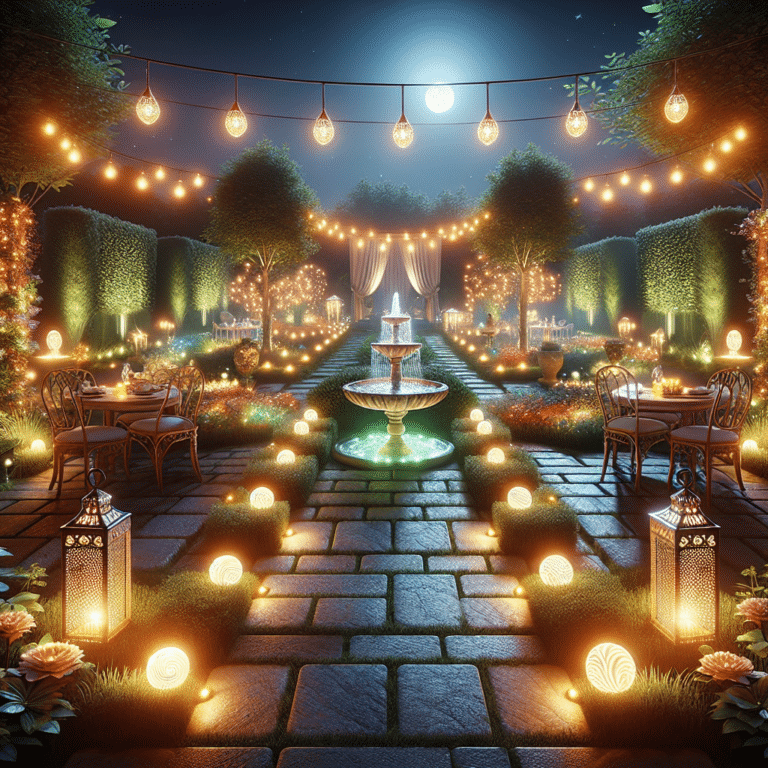 Nighttime Charm: Setting the Mood with Outdoor Solar Decor.